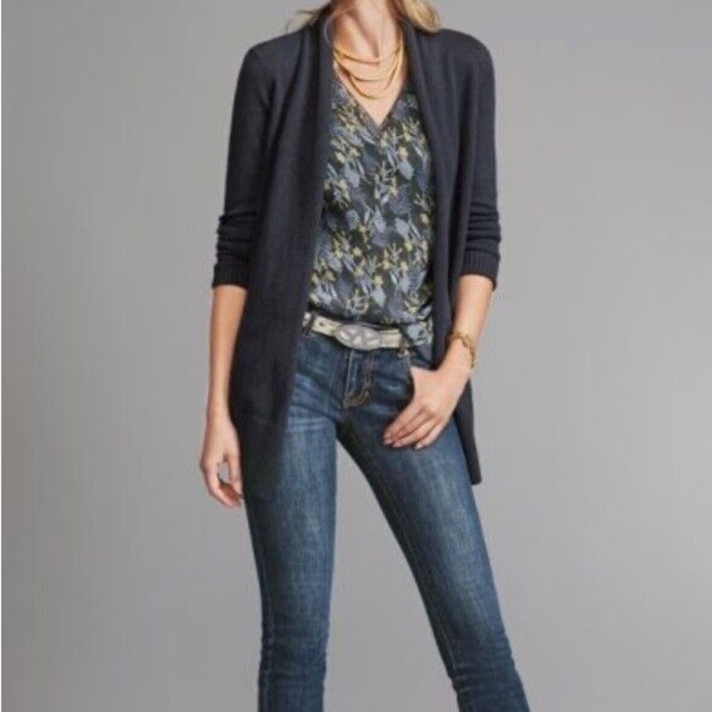 CAbi Victoria sweater navy blue cardigan Open Front women’s size medium - Picture 6 of 6